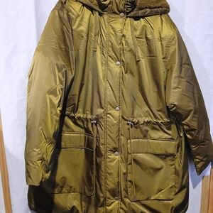 Universal Thread Metallic Gold Puffer Jacket